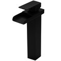 Novatto CRAVE Single Lever Waterfall Vessel Faucet in Matte Black GF-135MB